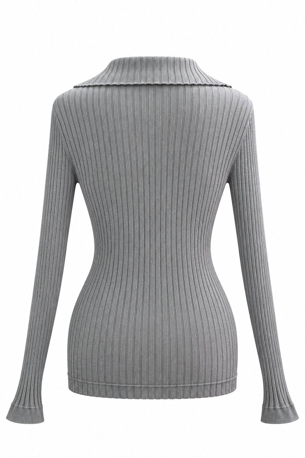RIBBED 3-WAY KNIT – GREY