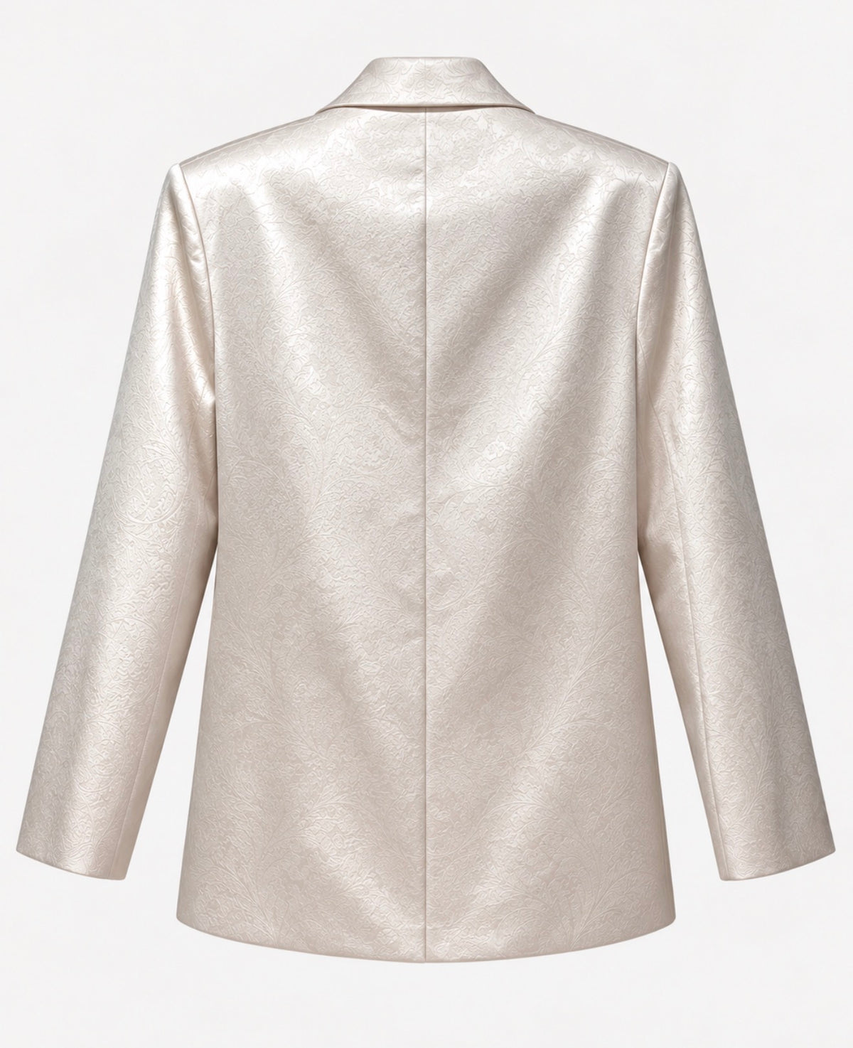 Blazer Oversize Jacquard Satinato – Avorio Perlato