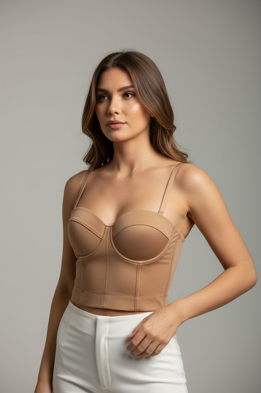 Bustier Strutturato con Coppe – Nude