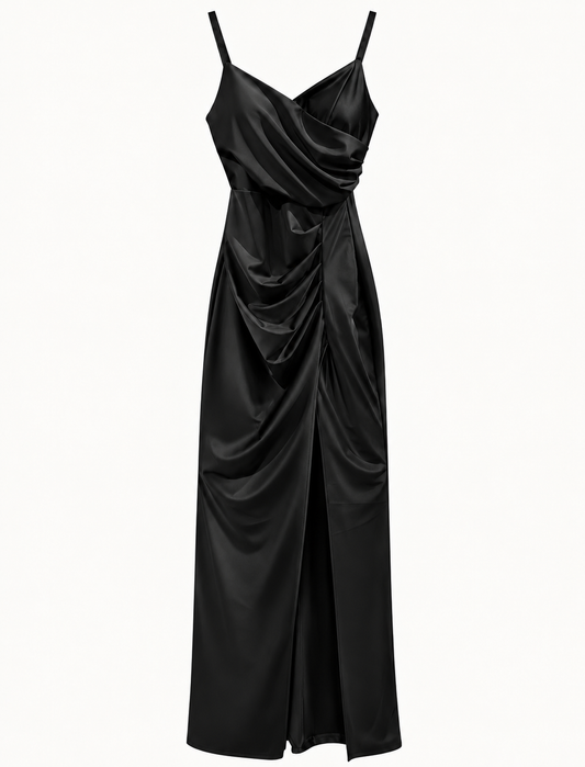 SATIN DRAPÉ | Maxi Dress