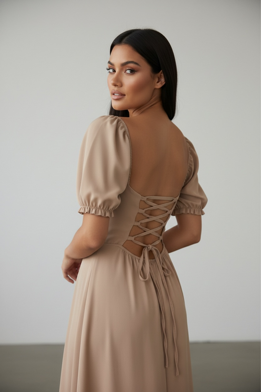 Lace-Back Midi Dress
