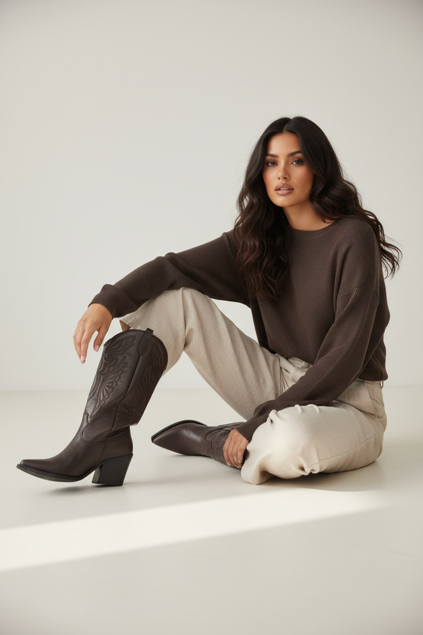 Stivali Texani “Chocolate Rodeo” in Eco-Pelle
Ciao