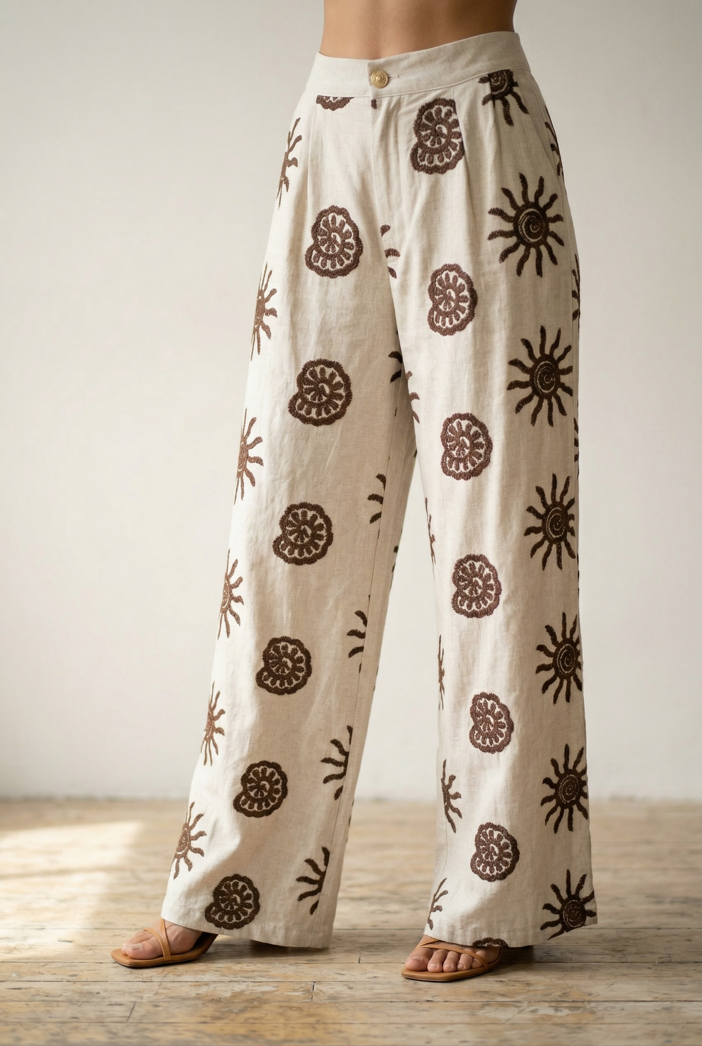 Pantalone Solar Print — Wide Leg Lino