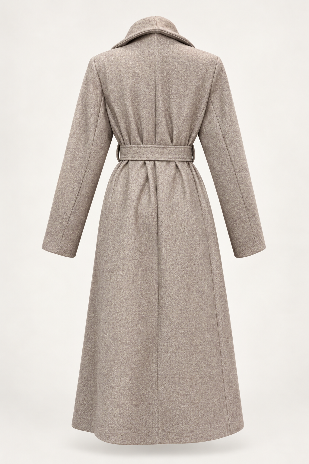 Cappotto Lungo Mélange con Cintura