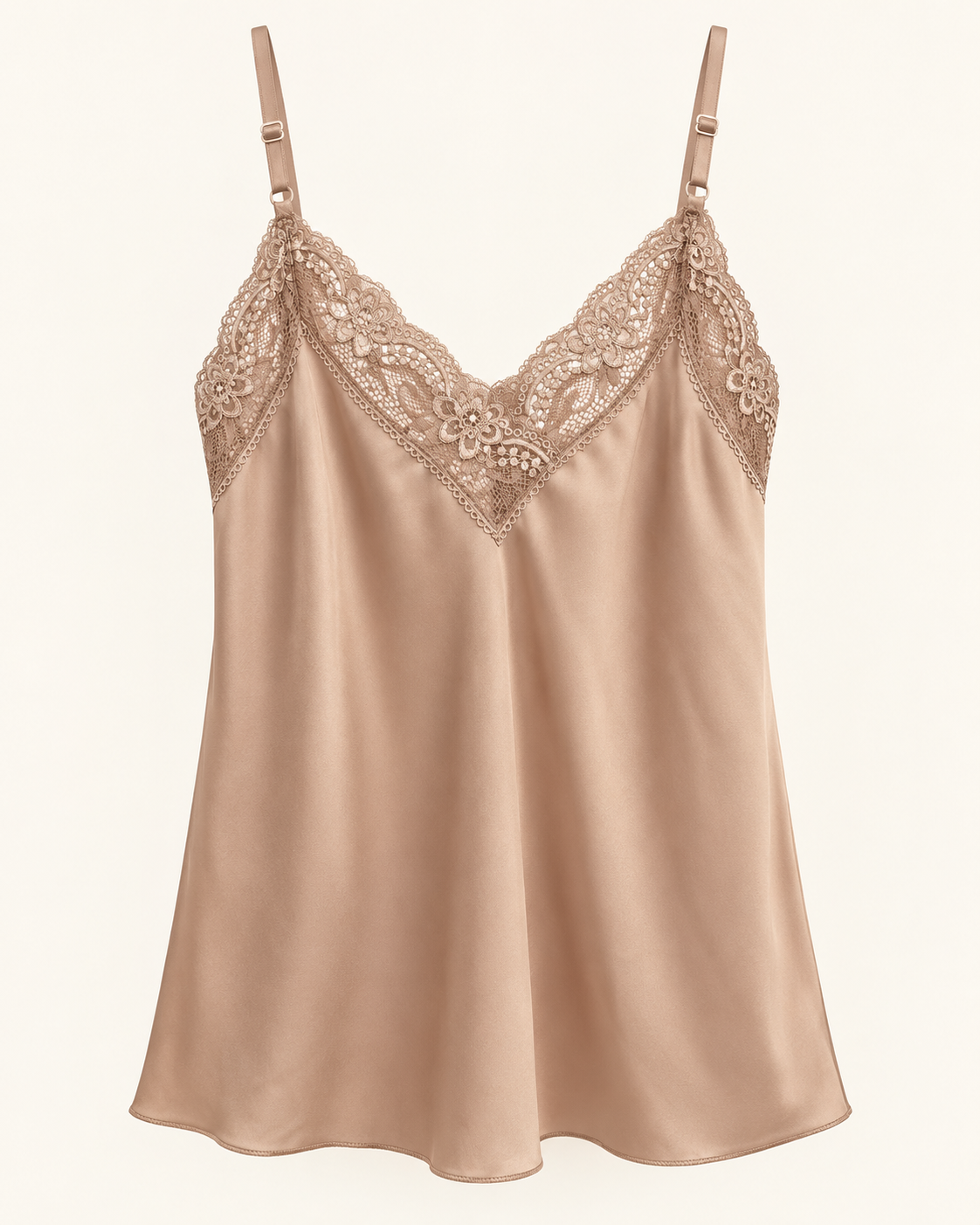 Top satin &amp; lace — Beige