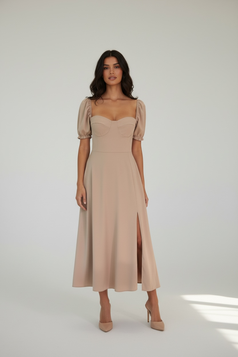 Lace-Back Midi Dress