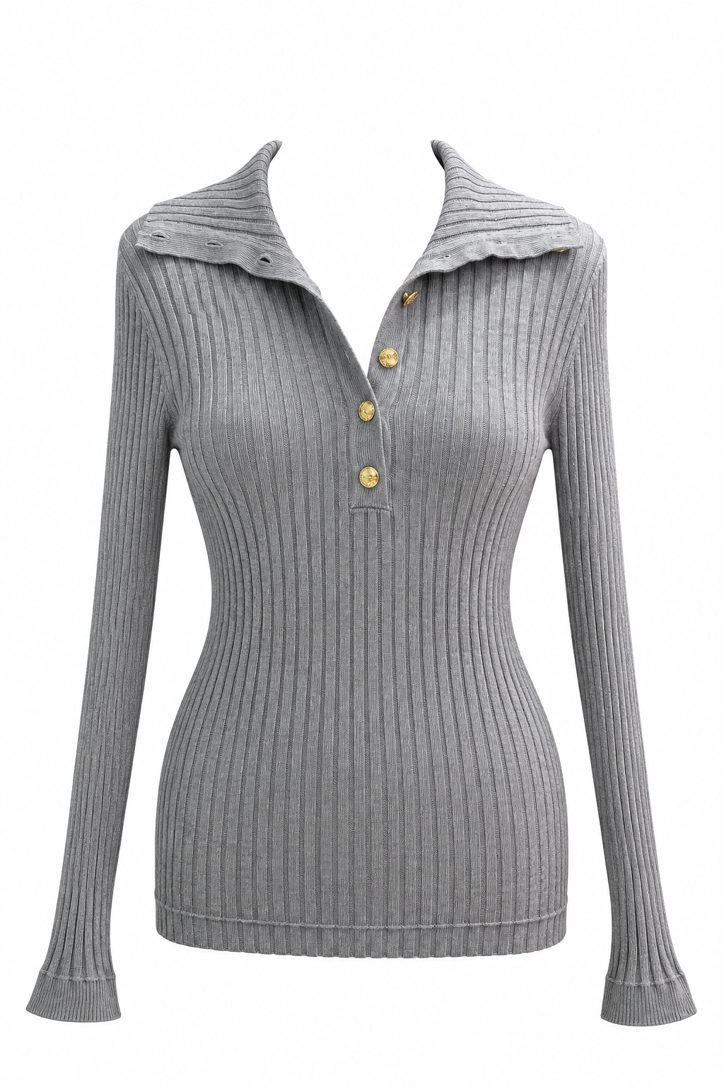 RIBBED 3-WAY KNIT – GREY