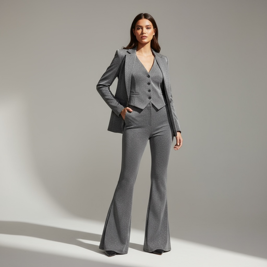 Tailleur Donna in Lurex Silver Tre Pezzi