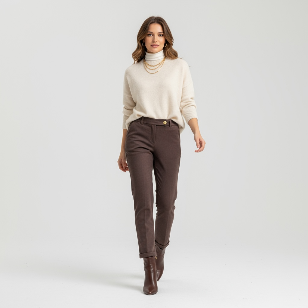 Pantalone Elegance Cioccolato — Full Stretch
