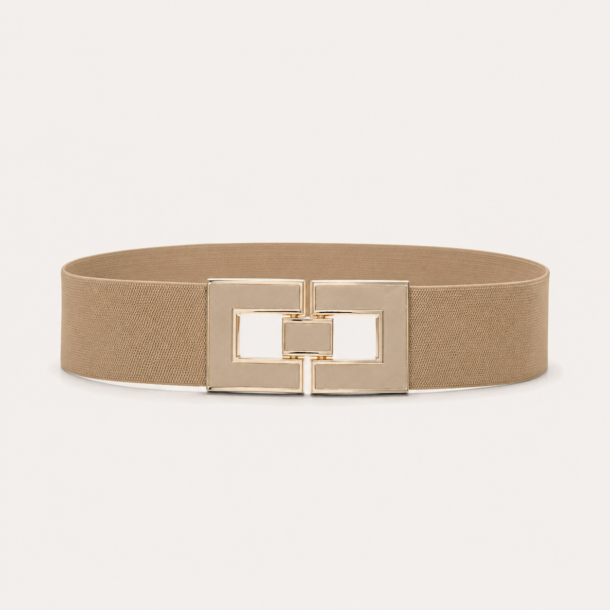 Cintura Elastica Donna con Fibbia Geometrica Oro