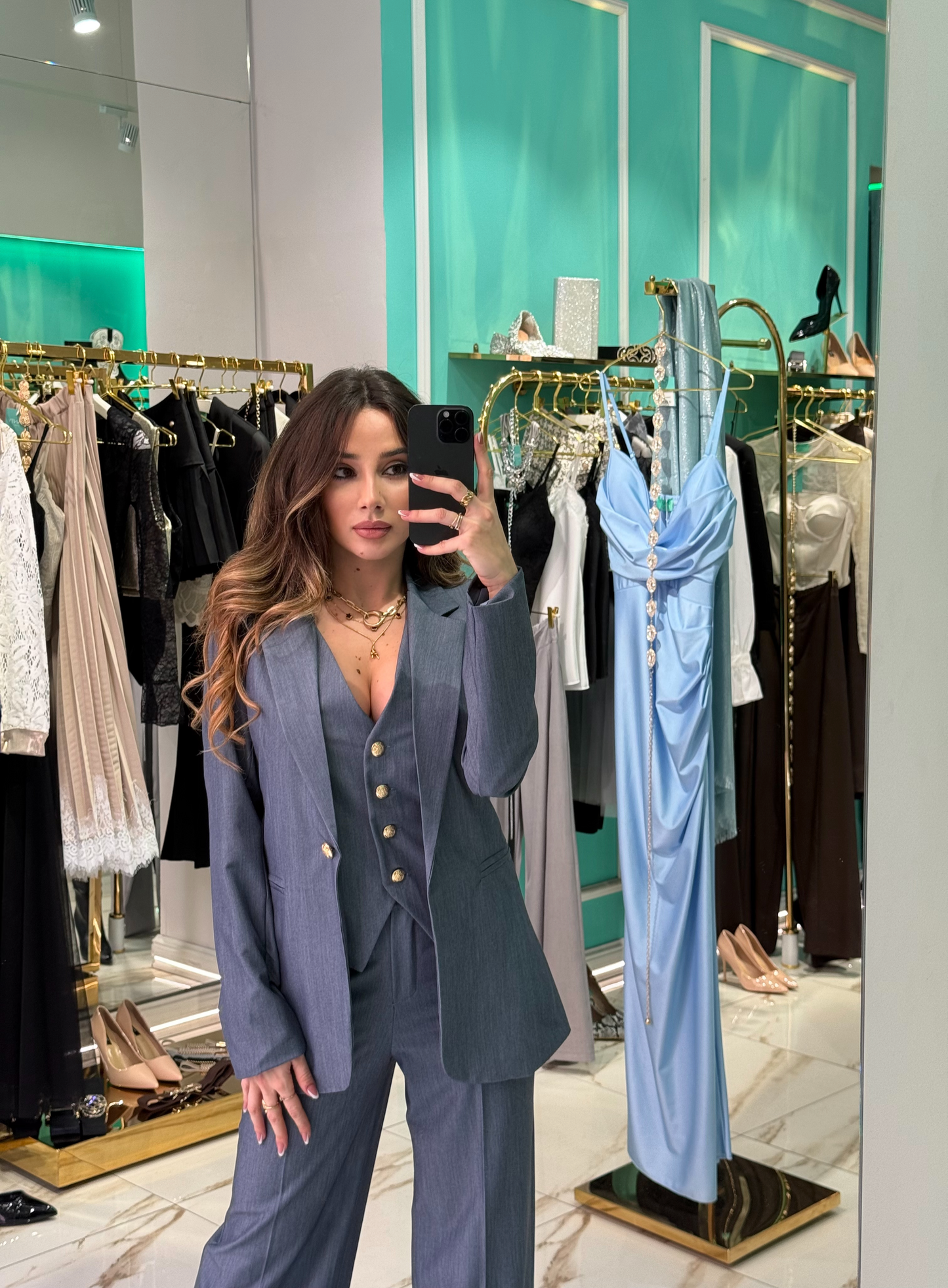 Tailleur Icon Blue Denim ( Giacca - Gilet - Pantalone)