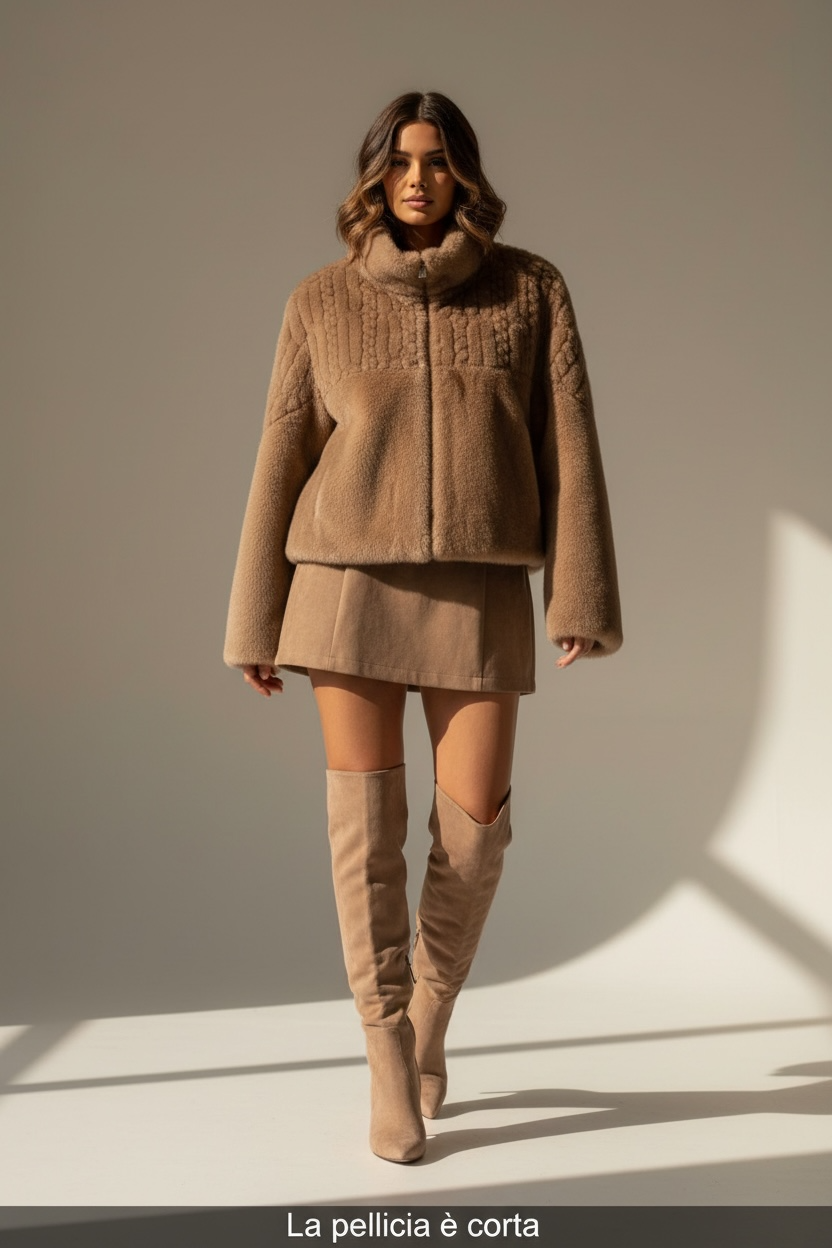 Giacca in Ecopelliccia Rasata – Cammello