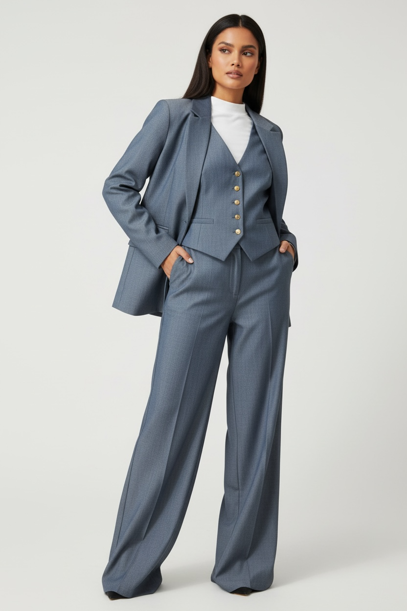 Tailleur Icon Blue Denim ( Giacca - Gilet - Pantalone)