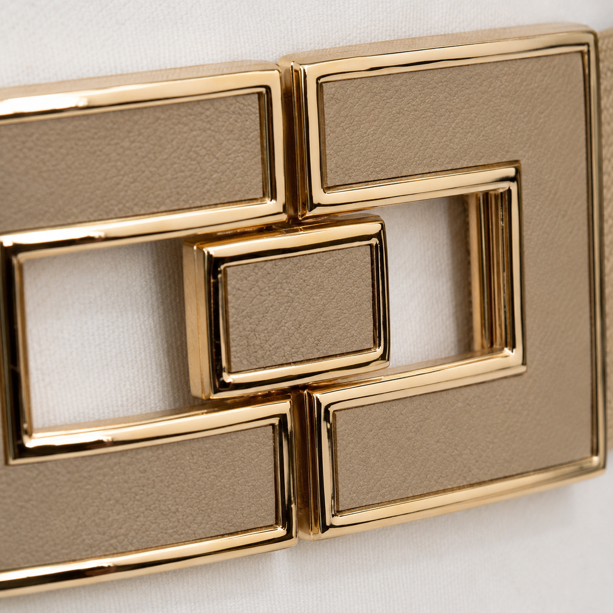 Cintura Elastica Donna con Fibbia Geometrica Oro