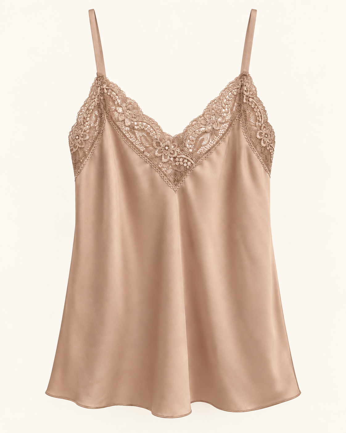 Top satin &amp; lace — Beige