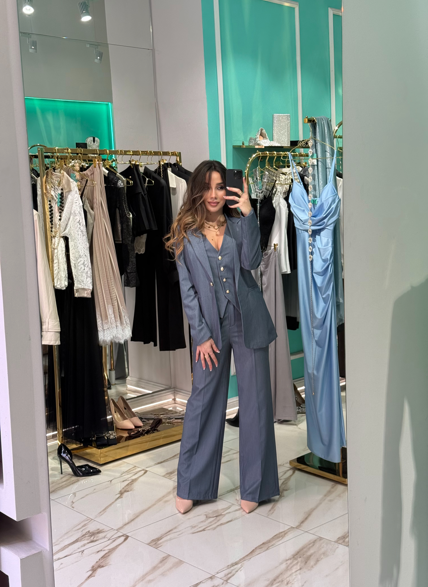 Tailleur Icon Blue Denim ( Giacca - Gilet - Pantalone)