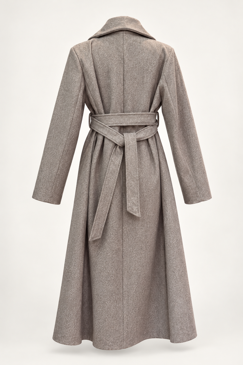 Cappotto Lungo Mélange con Cintura