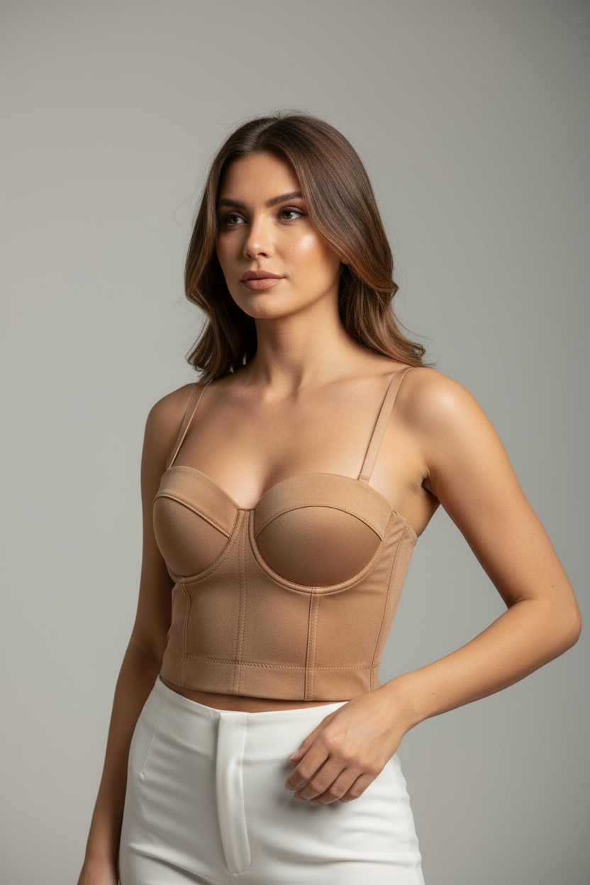 Bustier Strutturato con Coppe – Nude