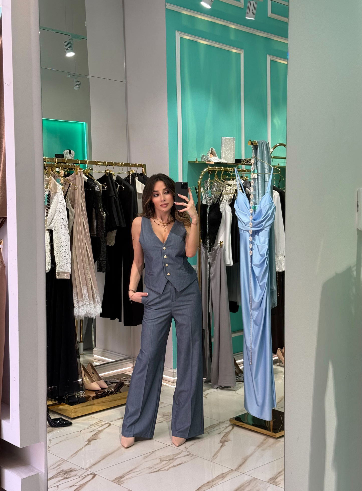 Tailleur Icon Blue Denim ( Giacca - Gilet - Pantalone)