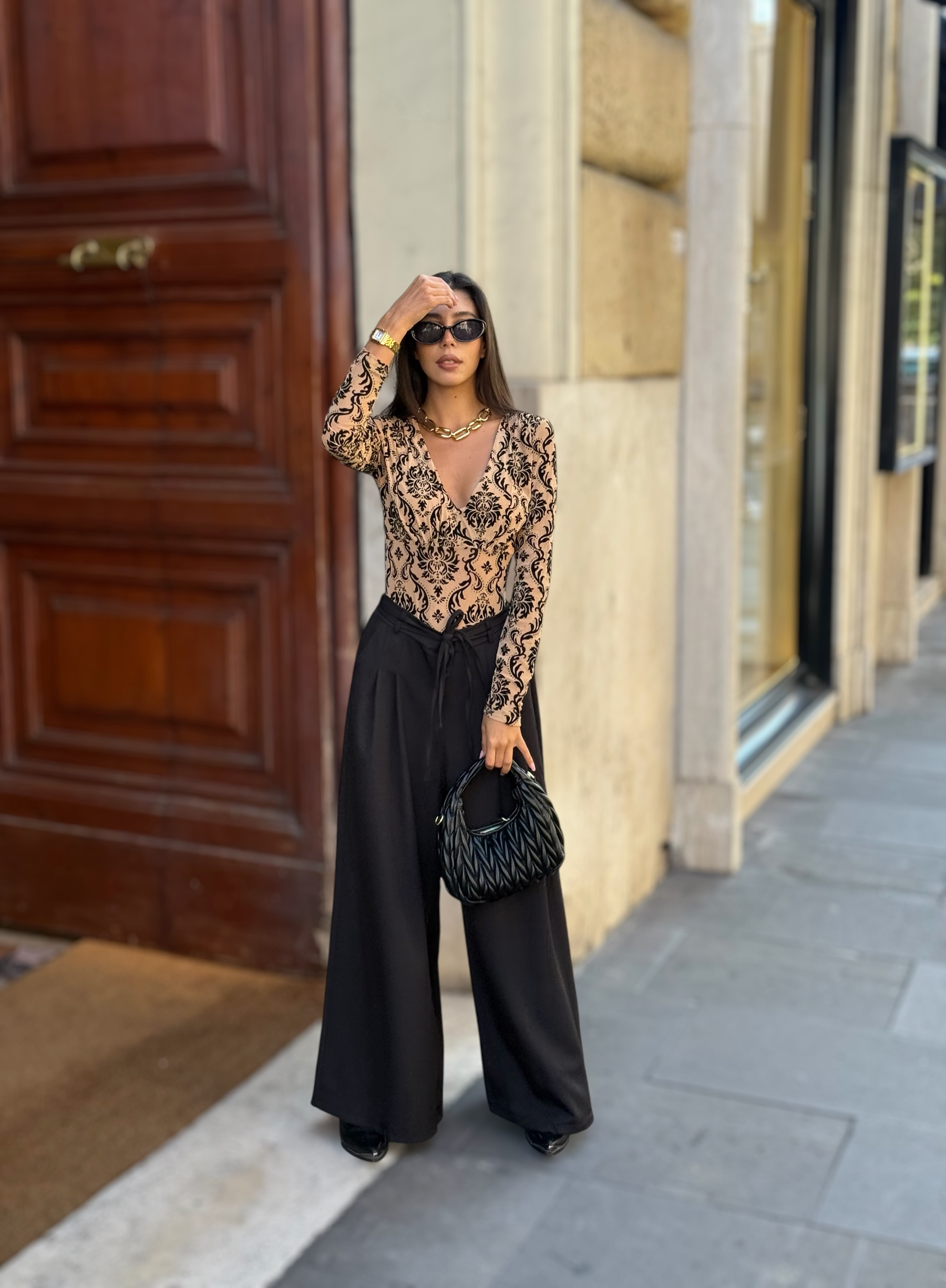 Pantaloni Palazzo Neri Donna – Eleganti e Versatili a Vita Alta