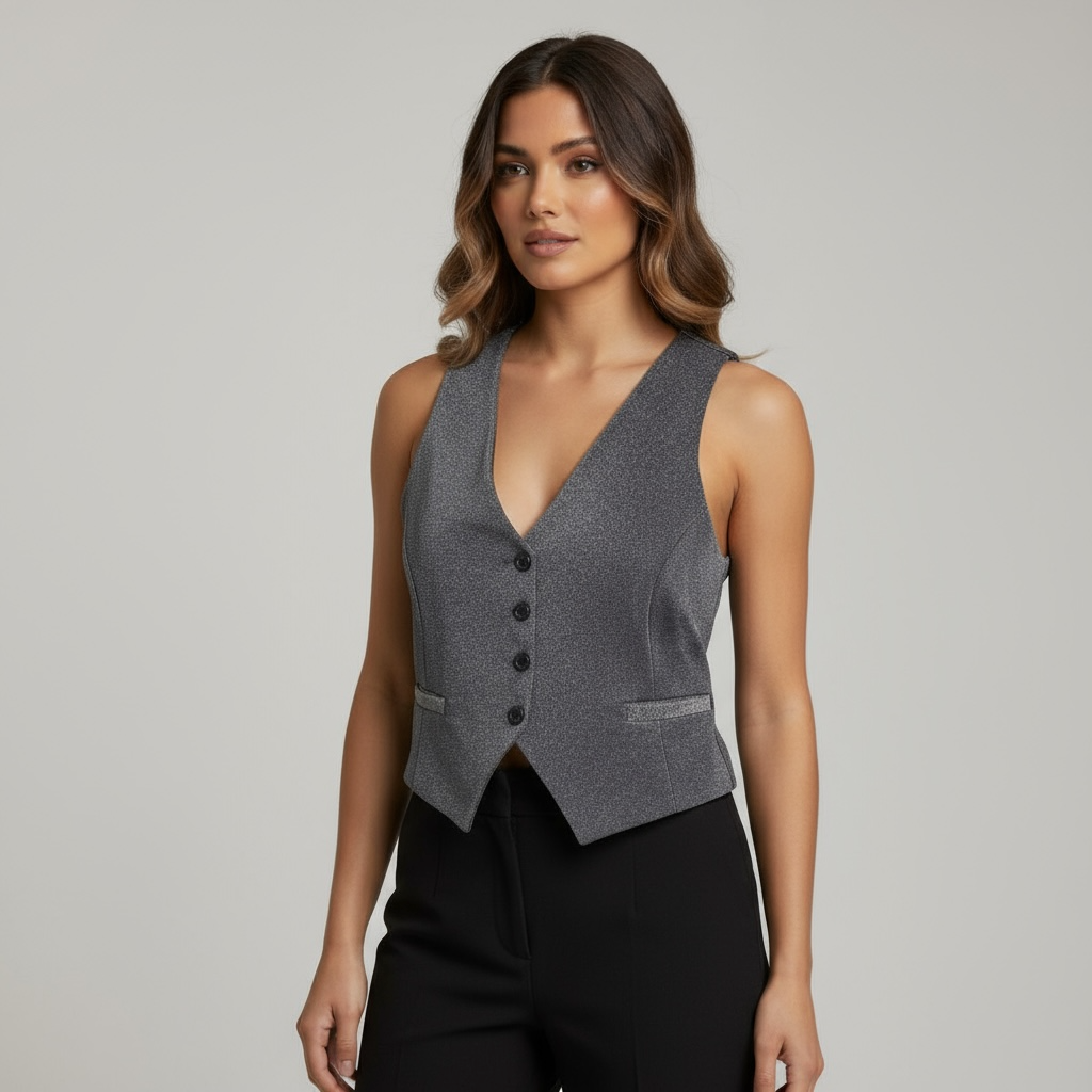 Gilet Donna in Lurex Silver