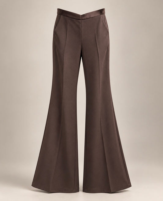 Pantalone Sartoriale a Zampa – Chocolate Brown