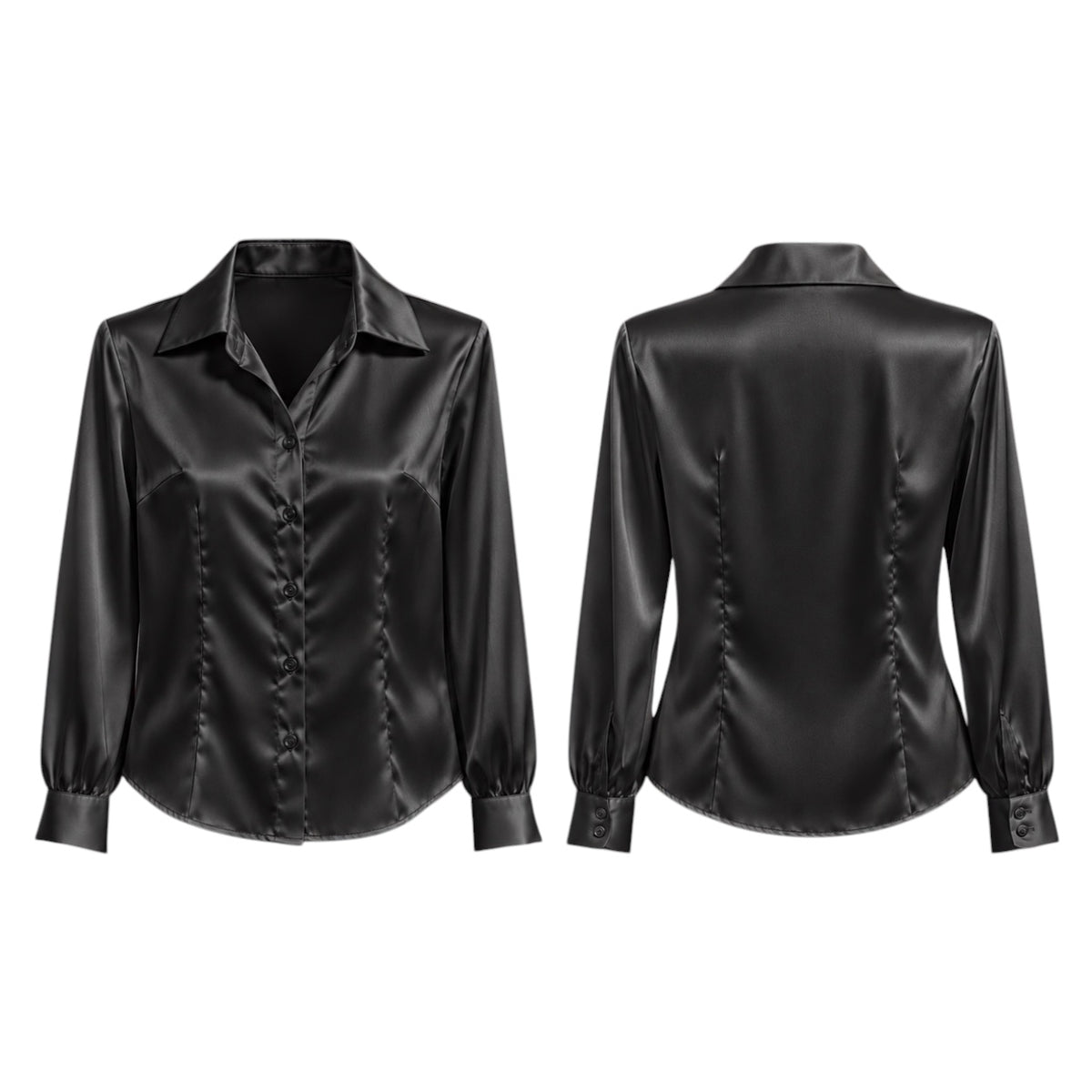 Satin Contour Shirt – Black