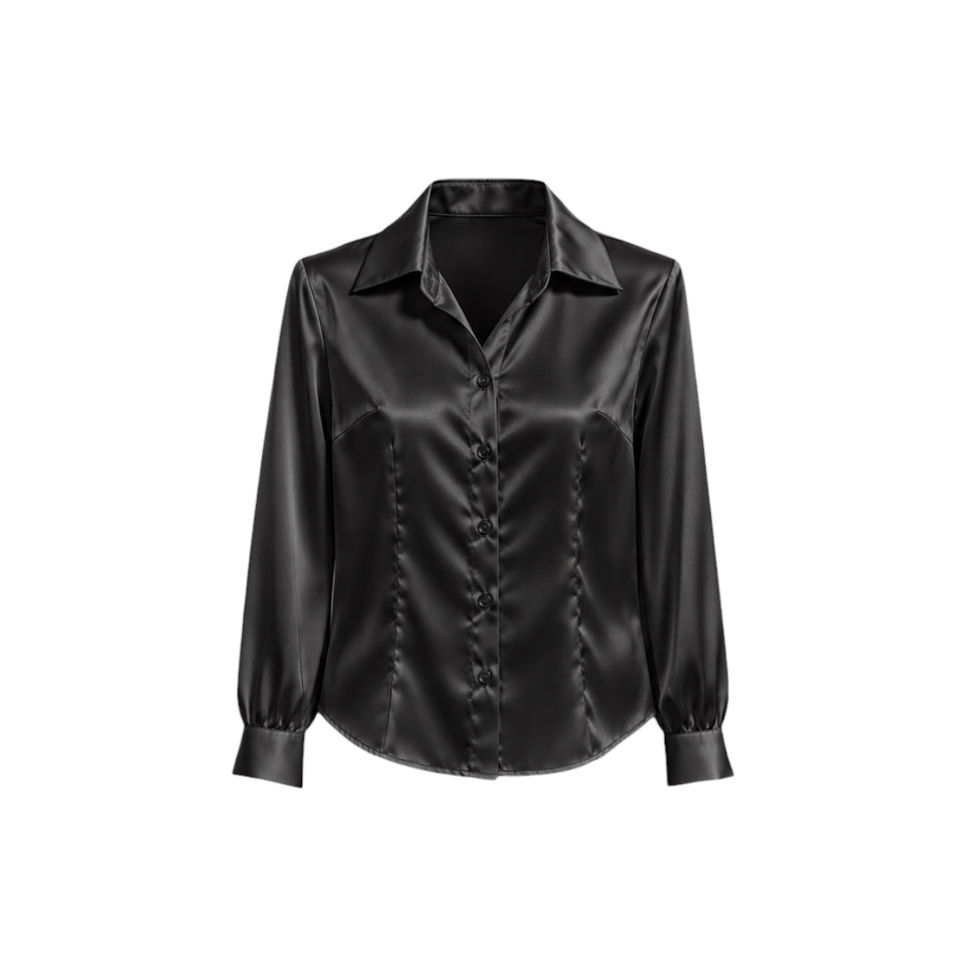 Satin Contour Shirt – Black