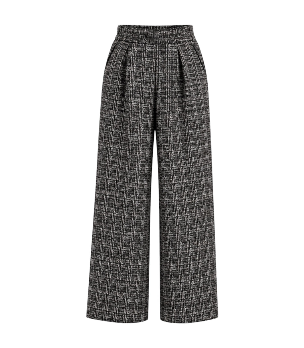 Pantalone Wide Leg Textured – Black & White