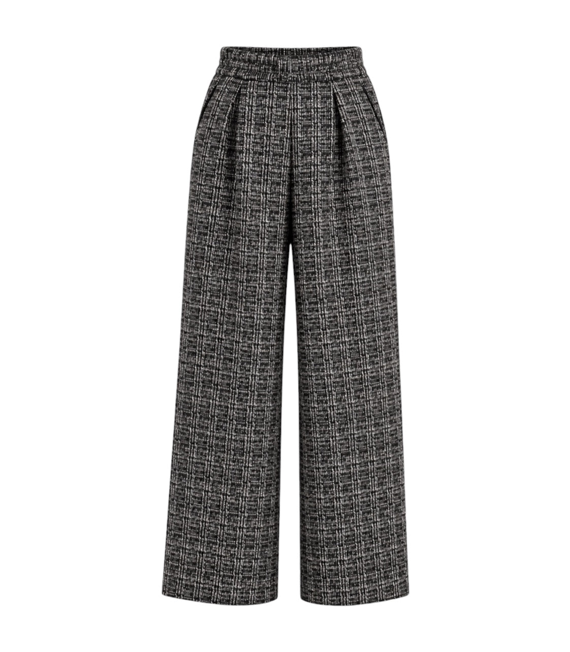 Pantalone Wide Leg Textured – Black & White