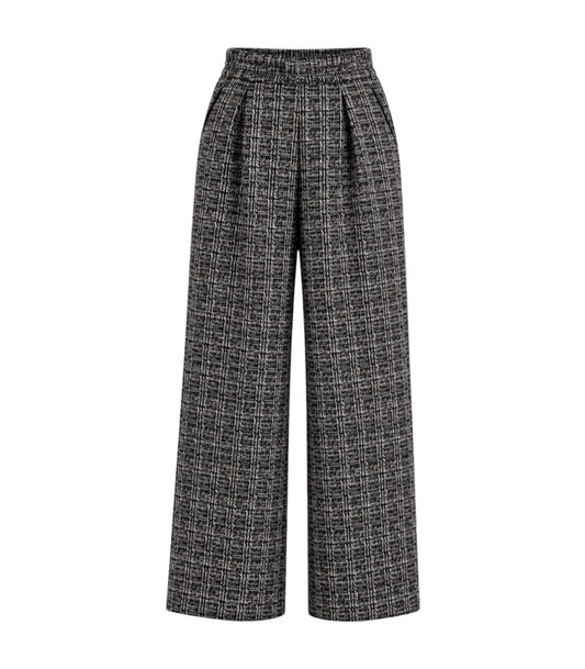Pantalone Wide Leg Textured – Black & White