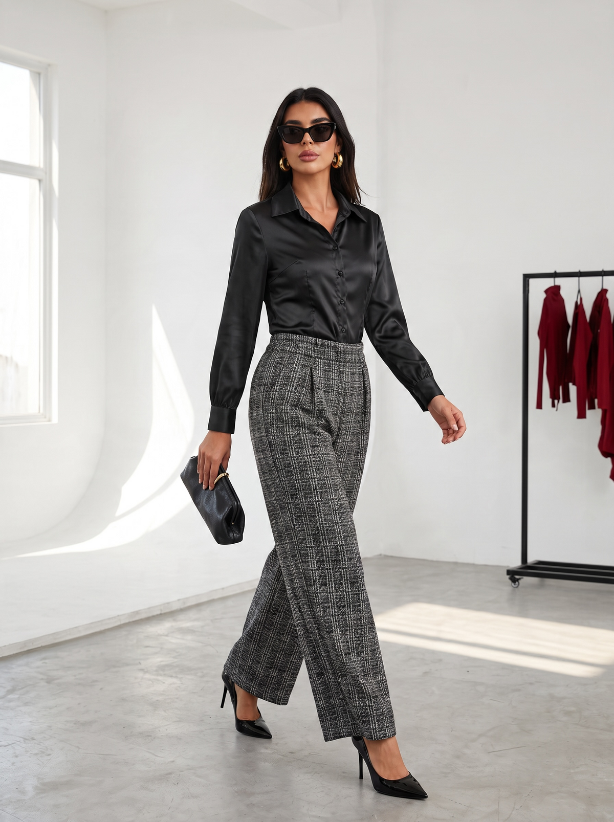 Satin Contour Shirt – Black